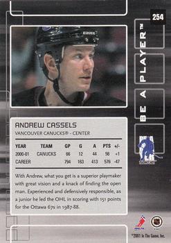 2001-02 Be a Player Memorabilia #254 Andrew Cassels Back