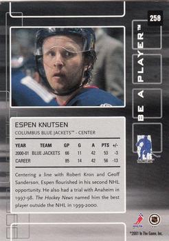 2001-02 Be a Player Memorabilia #258 Espen Knutsen Back
