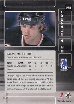 2001-02 Be a Player Memorabilia #269 Steve McCarthy Back