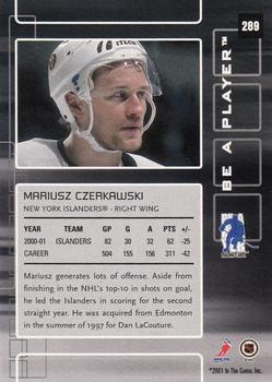 2001-02 Be a Player Memorabilia #289 Mariusz Czerkawski Back