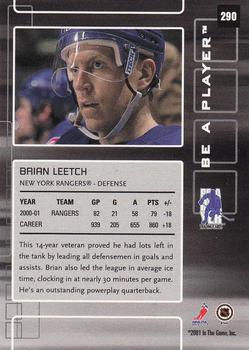 2001-02 Be a Player Memorabilia #290 Brian Leetch Back