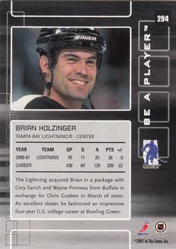 2001-02 Be a Player Memorabilia #294 Brian Holzinger Back