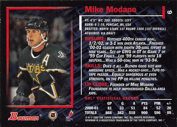 2001-02 Bowman YoungStars #6 Mike Modano Back