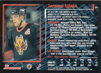 2001-02 Bowman YoungStars #7 Jarome Iginla Back