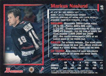 2001-02 Bowman YoungStars #18 Markus Naslund Back