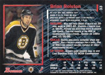 2001-02 Bowman YoungStars #33 Brian Rolston Back