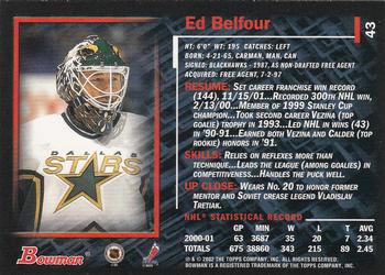 2001-02 Bowman YoungStars #43 Ed Belfour Back