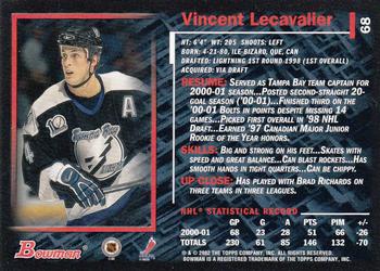 2001-02 Bowman YoungStars #68 Vincent Lecavalier Back