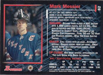 2001-02 Bowman YoungStars #82 Mark Messier Back
