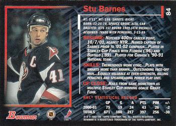 2001-02 Bowman YoungStars #84 Stu Barnes Back
