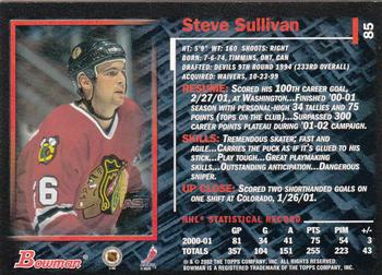 2001-02 Bowman YoungStars #85 Steve Sullivan Back