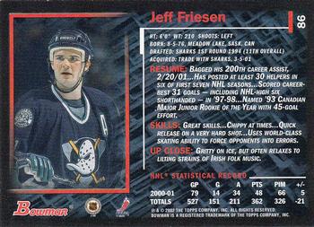 2001-02 Bowman YoungStars #86 Jeff Friesen Back