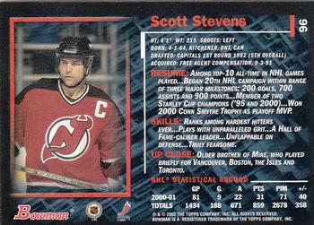 2001-02 Bowman YoungStars #96 Scott Stevens Back