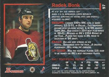 2001-02 Bowman YoungStars #97 Radek Bonk Back
