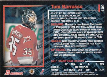 2001-02 Bowman YoungStars #100 Tom Barrasso Back