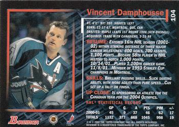 2001-02 Bowman YoungStars #104 Vincent Damphousse Back