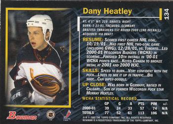 2001-02 Bowman YoungStars #134 Dany Heatley Back