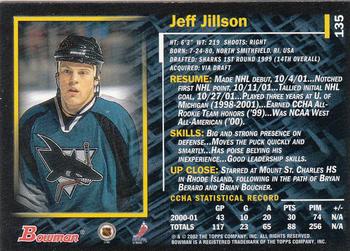 2001-02 Bowman YoungStars #135 Jeff Jillson Back
