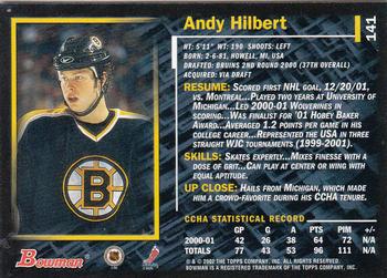 2001-02 Bowman YoungStars #141 Andy Hilbert Back