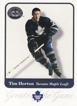 2001-02 Fleer Greats of the Game #30 Tim Horton Front