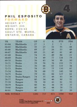 2001-02 Fleer Legacy #4 Phil Esposito Back