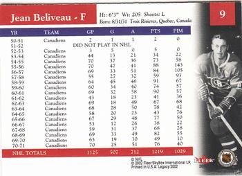 2001-02 Fleer Legacy #9 Jean Beliveau Back