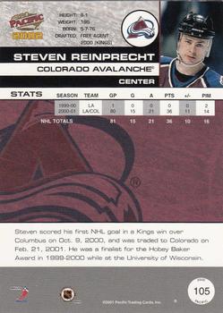 2001-02 Pacific #105 Steven Reinprecht Back