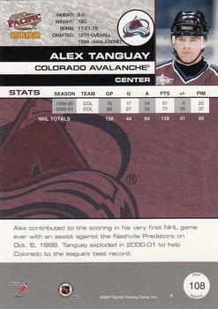 2001-02 Pacific #108 Alex Tanguay Back