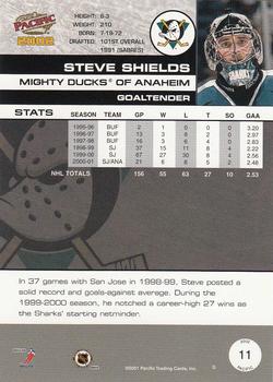 2001-02 Pacific #11 Steve Shields Back