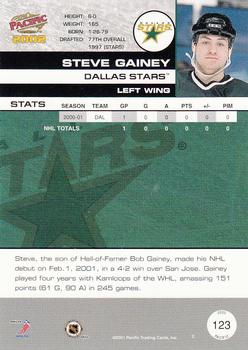 2001-02 Pacific #123 Steve Gainey Back