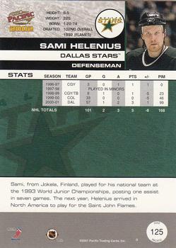 2001-02 Pacific #125 Sami Helenius Back