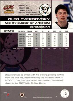 2001-02 Pacific #12 Oleg Tverdovsky Back