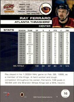 2001-02 Pacific #16 Ray Ferraro Back