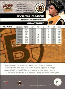 2001-02 Pacific #29 Byron Dafoe Back