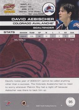 2001-02 Pacific #95 David Aebischer Back