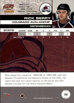 2001-02 Pacific #96 Rick Berry Back
