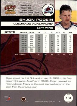 2001-02 Pacific #104 Shjon Podein Back