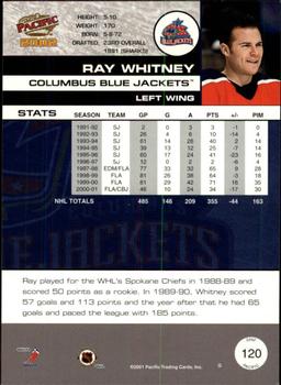 2001-02 Pacific #120 Ray Whitney Back