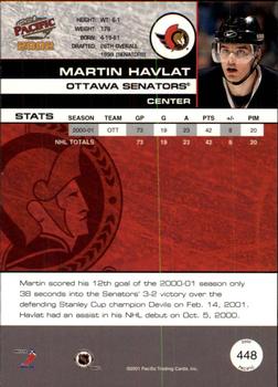 2001-02 Pacific #448 Martin Havlat Back