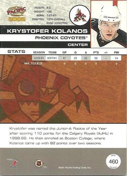 2001-02 Pacific #460 Krystofer Kolanos Back