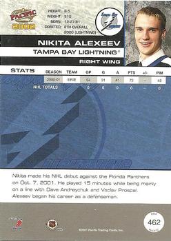 2001-02 Pacific #462 Nikita Alexeev Back