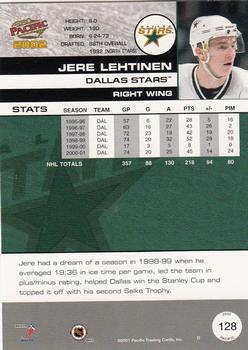 2001-02 Pacific #128 Jere Lehtinen Back