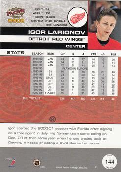 2001-02 Pacific #144 Igor Larionov Back