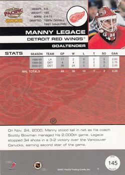 2001-02 Pacific #145 Manny Legace Back