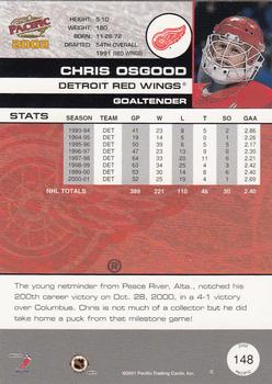 2001-02 Pacific #148 Chris Osgood Back