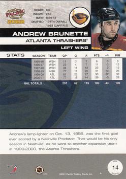 2001-02 Pacific #14 Andrew Brunette Back