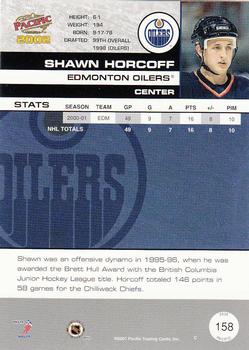 2001-02 Pacific #158 Shawn Horcoff Back
