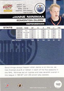 2001-02 Pacific #162 Janne Niinimaa Back
