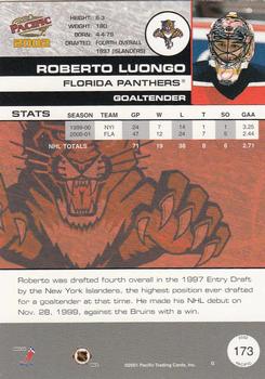 2001-02 Pacific #173 Roberto Luongo Back
