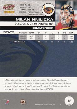 2001-02 Pacific #18 Milan Hnilicka Back